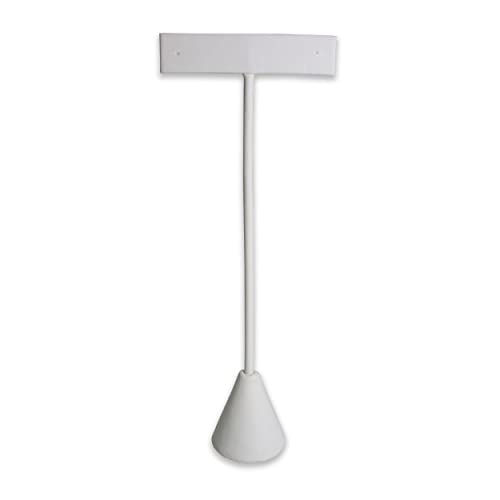 6Pcs Set Earring T Stand Display Set, Jewelry Display Stand for Showroom and Tradeshow Showcase Displays, various materials, 4 1/2 H in; 5 3/4 H in; 6 3/4 H in (White Leatherette) - color: White Leatherette