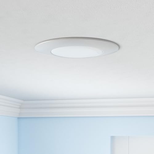 NICOR Lighting 6 inch White Lexan Flat Albalite Shower Trim with Plastic Trim Ring and Albalite Lens (17575) - color: White, size: 6 Inch (Plastic Lens)