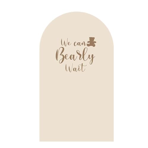 Beige Arch Backdrop Covers We Can Bearly Wait Theme Arch Stand Fabric Cover for Birthday Baby Shower Cake Table Supplies Decoration (2.6x6FT) - color: Kp-gx-2350, size: 2.6ftx6ft (Only Cover)