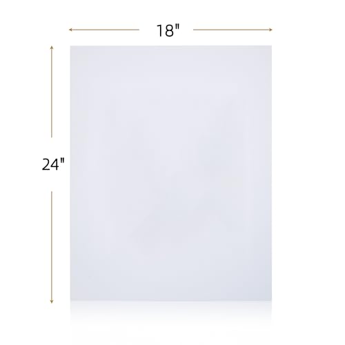 Falling in Art 50 Pack Acid-Free Mat Boards - 18x24 Uncut White Backing Boards, 4 - Ply Thickness Backer Boards for Photos, Pictures, Frames, Artworks and Prints - size: 18*24-50 Pack