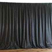 Efavormart 20ftx10ft Black Rod Ready Dual Layered Poly and Chiffon Backdrop Curtain - color: Black, size: 120"W x 240"L (Pack of 1)