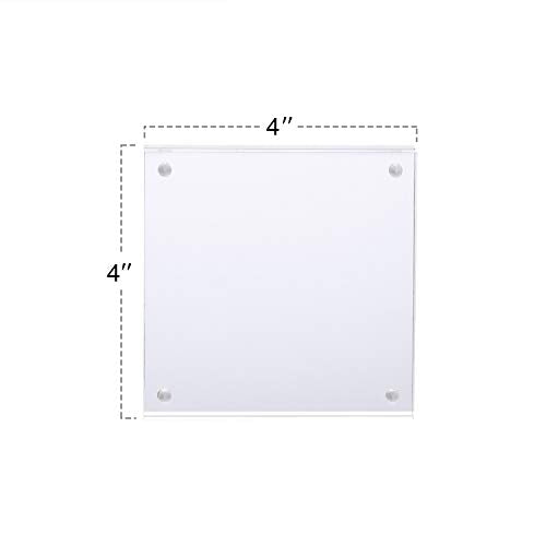 TWING 4x4 Acrylic Picture Frames 2 Pack, 20MM Thick Double Sided Magnetic Clear Photo Frame, HD Frameless Magnetic Photo Frame Display for Desktop Gift Ideal, Cleaning Cloth Included - size: 4x4" 2pack