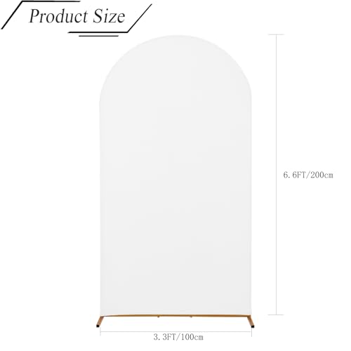 bricia Wedding Arch Backdrop Stand Cover, 6.6FT Double Sided Stretchy Arch Cover Fitted Wedding Birthday Party Banquet Decoration (White 79.2''Lx39.6''W) - color: White, size: 6.6FT