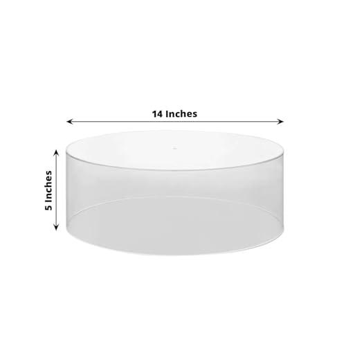 Efavormart 14" Round Clear Acrylic Cake Stand, Transparent Fillable Display Box, Pedestal Riser with Hollow Bottom for Weddings, Parties, Banquets, and Creative Dessert Displays - color: Clear, size: Clear14''