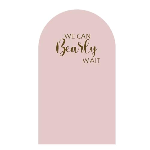 Pink Arch Backdrop Stand Covers for Parties We Can Bearly Wait Theme Arched Stretchy Fabric Cover Girls Baby Shower Birthday Party Decorations (2.2x5FT) - color: Kp-gx-2357, size: 2.2ftx5ft (Only Cover)