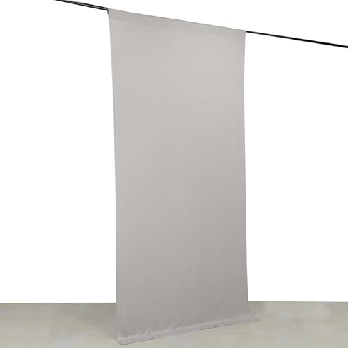 Efavormart 5ft x 10ft Silver 4-Way Stretch Spandex Backdrop Curtain, Wrinkle-Free Shimmering Stage Panel for Modern Disco and Festive Holiday Decor - color: Silver, size: 5ftx10ft
