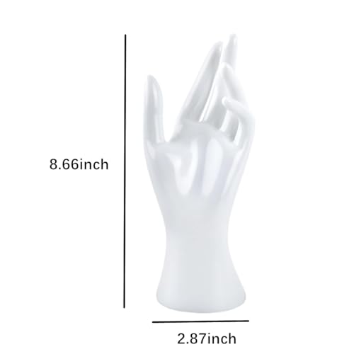 Female Mannequin Hand Display for Jewelry Holder Bracelet Necklace Ring, Women Resin Jewelry Stand for Store Display, Photography, Home Room Decor (White)