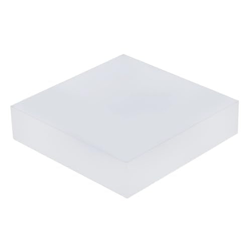 FINGERINSPIRE Solid Frosted Acrylic Square Display Base 4" x 4" x 0.9" Polished Display Block Craft Jewelry Riser Stand for Ring Earring Bracelet Accessory Collectibles Retail Photography - color: 4" X 4" X 0.9"