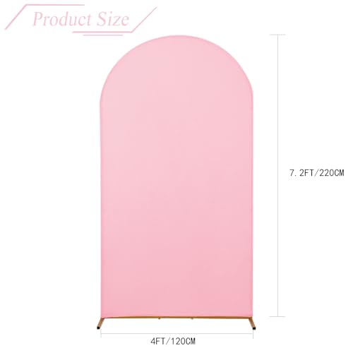 bricia Wedding Arch Backdrop Stand Cover, 7.2FT Double Sided Stretchy Arch Cover Fitted Wedding Birthday Party Banquet Decoration (Pink 86.4''Lx48''W) - color: Pink, size: 7.2FT