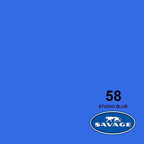Savage Seamless Paper Photography Backdrop - Color #58 Studio Blue, Size 26 Inches Wide x 36 Feet Long, Backdrop for Tabletop Product Photography and Crafting - Made in USA - size: 26 in x 36 ft