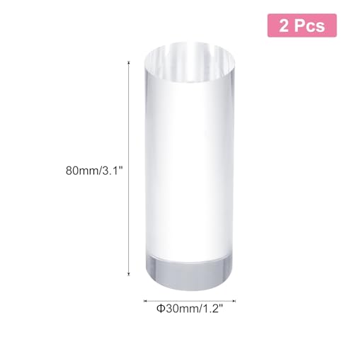 uxcell 2pcs Acrylic Cylinder Display Blocks, 30 x 80 mm/1.2" x 3.1" Clear Jewelry Display Base Polished Cube Riser Stand Display Holder Base for Ring Jewelry Cosmetics Crafts - size: 30 x 80mm