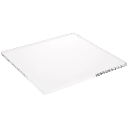 Plymor Clear Acrylic Square Standard-Edge Display Base, 6" W x 6" D x 0.25" H, Pack of 2 - size: 6" x 6" x 0.25"