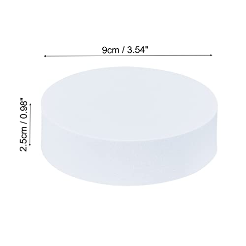 PATIKIL 3.5x1 Round Photography Background Props, Hard Foam Photo Props Geometric Cube for Photo Shoot Makeup Tools, Perfume, Decoration, White - size: 3.5x1"