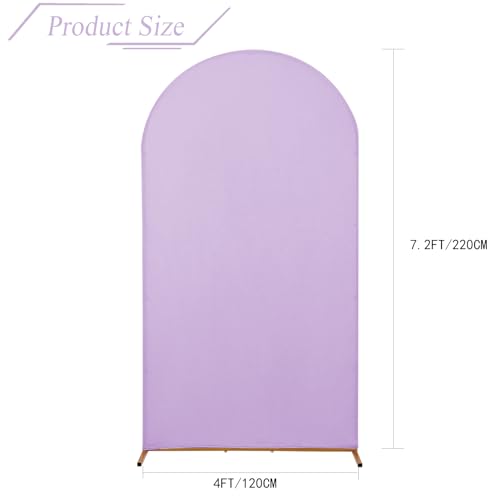 bricia Wedding Arch Backdrop Stand Cover, 7.2FT Double Sided Stretchy Arch Cover Fitted Wedding Birthday Party Banquet Decoration (Lavender 86.4''Lx48''W) - color: Lavender, size: 7.2FT