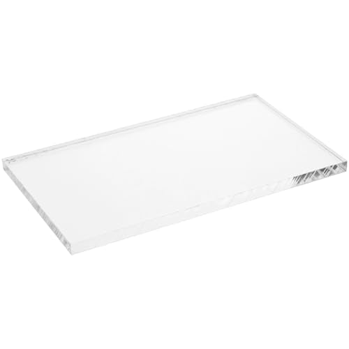 Plymor Clear Acrylic Rectangular Standard-Edge Display Base, 5" W x 3" D x 0.25" H, Pack of 2 - size: 5" X 3" X 0.25"