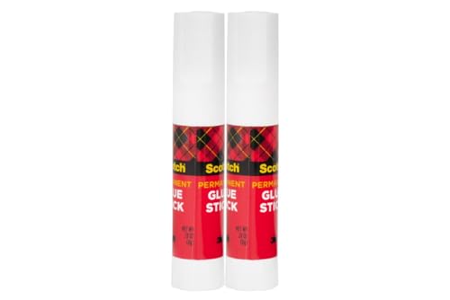 Scotch Permanent Glue Sticks, Acid-Free Non-Toxic Adhesive (2-Pack) – Strong & Fast Bond, No-Mess Application for Paper, Photos, Crafts