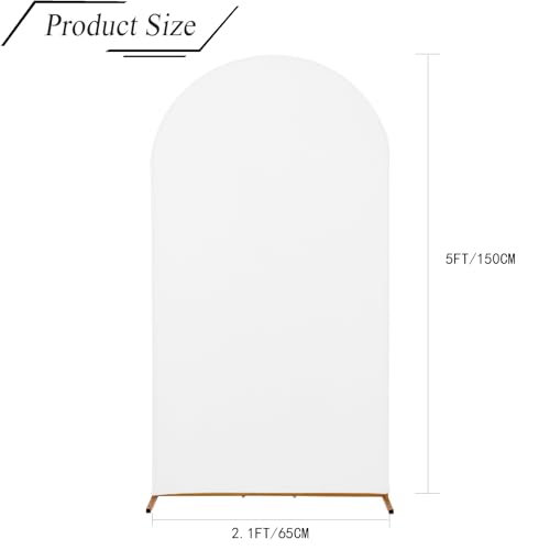 bricia Wedding Arch Backdrop Stand Cover, 5FT Double Sided Stretchy Arch Cover Fitted Wedding Birthday Party Banquet Decoration (White 60''Lx25.2''W) - color: White, size: 5FT