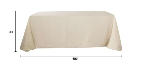Efavormart 90"x156" Beige Rectangular Tablecloth, Linen Table Cloth with Slubby Textured, Wrinkle Resistant for Weddings, Birthdays, Party, Banquet, Kitchen Table Decorations - color: Beige, size: 156" x 90" (Rectangular)