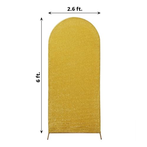 Efavormart 6ft Gold Chiara Arch Backdrop Cover, Metallic Double-Sided Spandex Cover, Wrinkle-Free for Party Arch Stand - color: Gold, size: 6 FT