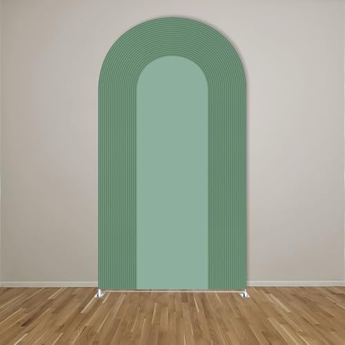 Ripples Arch Backdrop Cover Spandex Background for Baby Birthday Baby Shower Wedding Party Decoration (Green Ripples,6x2.6ft) - color: Green Ripples, size: 6x2.6ft