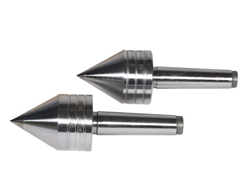 Wood Lathe Carbide Tipped Live Center, 2MT Morse Taper Shank, 8mm Carbide Tip with 60 Degree Point