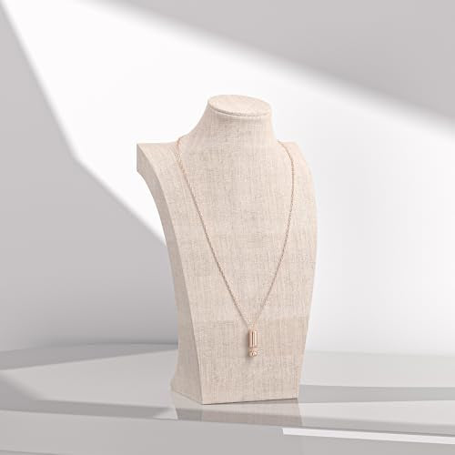Necklace Bust Display Stand, Bust Necklace Holder, Pendant Chain Organizer for Women (Yellow Linen, S 1PCS) - color: Yellow Linen, size: 9.4" Height (1pc)