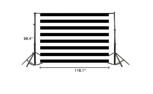 AOFOTO 10x8ft Black and White Striped Photography Backdrop Streak Texture Stripes Background for Photos at Wedding Birthday Party Kid Bride Adult Photo Studio Props Baby Shower Banner Decoration Vinyl - size: 10x8ft