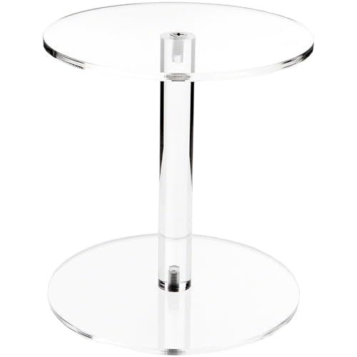 Plymor Clear Acrylic Round Barbell Pedestal Display Riser, 8" H x 7.5" D (1/4" thick) - size: 8" x 7.5" x 7.5"