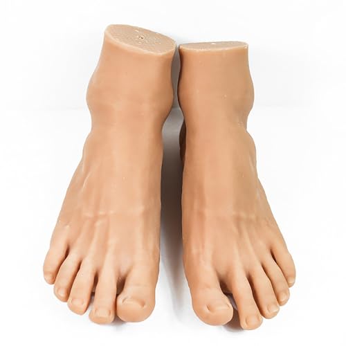 1 Pair Silicone Lifesize Male Mannequin Foot with Bone Display Jewerly Sandal Shoe Sock Display Art Sketch (4201) ( Size : Silicone ) - size: Silicone