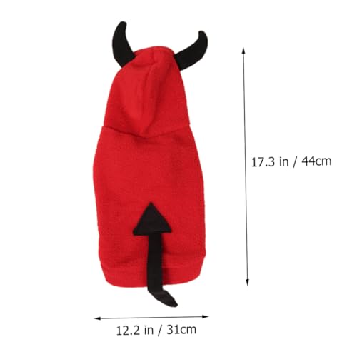 GALPADA Halloween Devil Pet Costume Dog Clothes Winter Warm Casual Outfit for Cats and Puppies Bright Color Easy Clean Photo Prop for Festive Dress-up and Outdoor Play