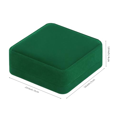 LETURE 4 Pieces Classic Velvet Bracelet Bangle Pendant Necklace Gift Box, Travel Jewelry Box Display Storage Case for Gift, Wedding, Engagement, Proposal, Birthday (4PCS Bracelet-GREEN) - color: 4PCS Bracelet-GREEN