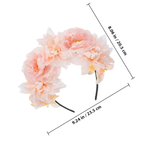 ABOOFAN 2pcs Vintage Floral Headbands for Women Double-sided Simulation Peony Hair Accessories Photo Props Party Headdress