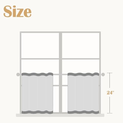 jinchan Natural Linen Kitchen Curtains 24 Inch Rustic Tier Curtains Farmhouse Rod Pocket Cafe Small Window Drapes with Lined Flax Country Light Filtering for Bathroom Laundry Room RV 2 Panels Crude - color: Privacy Crude, size: 26"W x 24"L (Pack of 2)