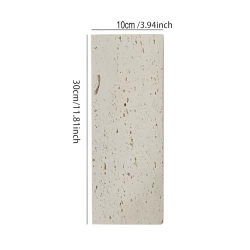 Natural Travertine Stone Display Tiles, Decorative Photography Props for Jewelry, Cosmetics, Home Decor, Beige Stone Blocks (10cm*30cm) - size: 10cm*30cm