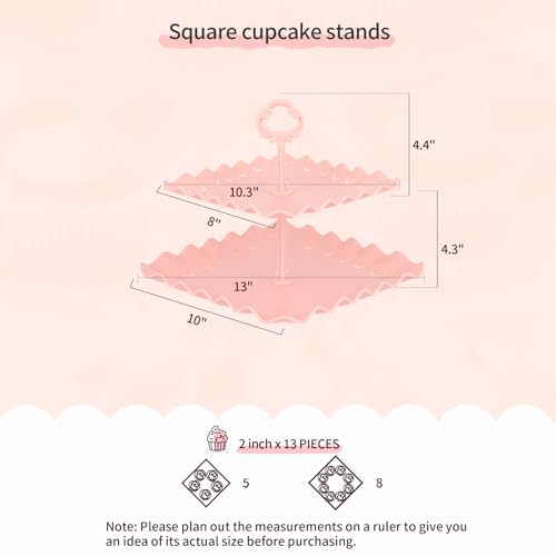 Pack of 11 NWK Cake Stand Set, with 3 x Two-Tier and 3 x Three-Tier Cupcake Stands, 4 x Appetizer Trays, 1 x Tablecloth for Birthday Bridal Baby Shower Party (Colorful) - color: Colorful