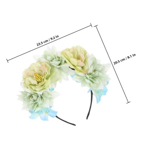 HOMSFOU Floral Headbands for Women 2pcs Vintage Fake Flower Hairband Double-sided Simulation Peony Headwear Photo Prop Hair Decoration