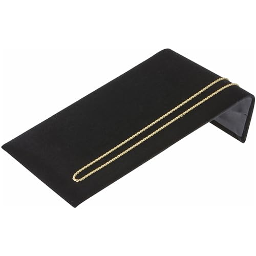 Plymor Black Velvet Bracelet Ramp Display Stand, 4.75" W x 8" D x 2" H