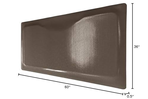 Rhino Mats, Rhino Hide Salon Mat, Non-Slip Standing Cushioned Comfort Anti-Fatigue Mat for Salon, Barbershop, or Spa (Brown Rectangle, 3' x 5' x 1/2") - color: Brown Rectangle, size: 60"L x 36"W x 0.5"Th