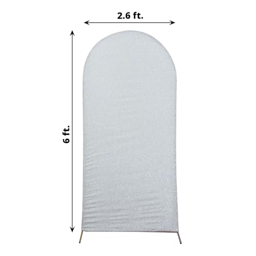 Efavormart 6ft Silver Chiara Arch Backdrop Cover, Metallic Double-Sided Spandex Cover, Wrinkle-Free for Celebration - color: Silver, size: 6 FT