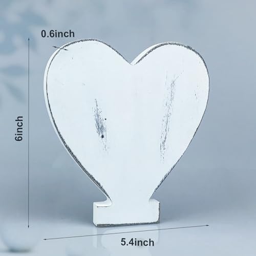 6 Inch Rustic White Wood Letters Unfinished Wood Letters for Wall Decorative White Retro Standing Letters Sign Board Decoration for Craft Home Party Projects (Love) - color: Love