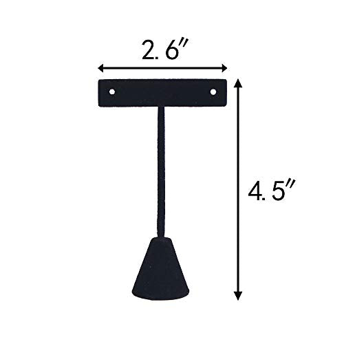 Coward 4Pcs/Set T-Shape Earring Stand, Stud Hoop Earring Display Holder Jewelry Organizer (4.5" H) - color: Black 4.5"H (4pcs)