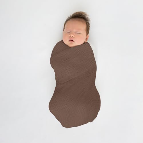 SwaddleDesigns Cotton Muslin Swaddle Blankets for Baby Boy & Baby Girl, Set of 4, Neutral Receiving Blankets for Newborn, Baby Registry & Gift, 46x46 inches, Warm Glow - color: Warm Glow