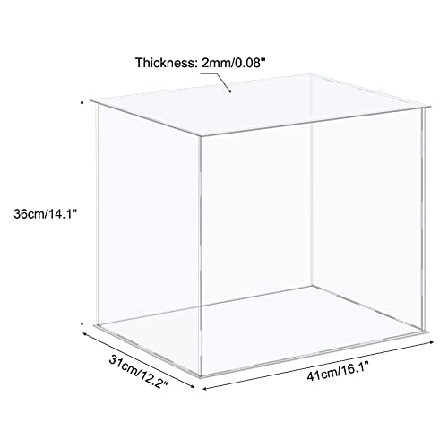 MECCANIXITY Acrylic Display Case Plastic Box Cube Storage Box Clear Assemble Showcase 16.1x12.2x14.1 Inch for Collectibles - size: 16.1x12.2x14.1 Inch