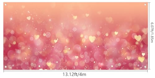 7X16ft Valentine's Pink Glitter Heart Garage Door Cover Decoration Background Valentine Party Wedding Baby Shower Photo Backdrop Sweet Female Birthday Girls Lovers Banner Cover - color: Pink1, size: 7X16