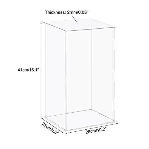 MECCANIXITY Acrylic Display Case Plastic Box Cube Storage Box Clear Assemble Showcase 10.2x8.3x16.1 Inch for Collectibles - size: 10.2x8.3x16.1 Inch