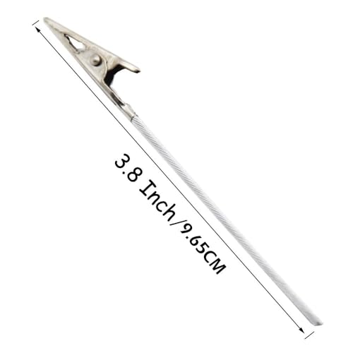 H&W 50 Pack Metal Wire Alligator Clamp, 4'' Long-Tailed Alligator Iron Clip, Stand Photo Holder Stand Memo Clip (WE1-D1)