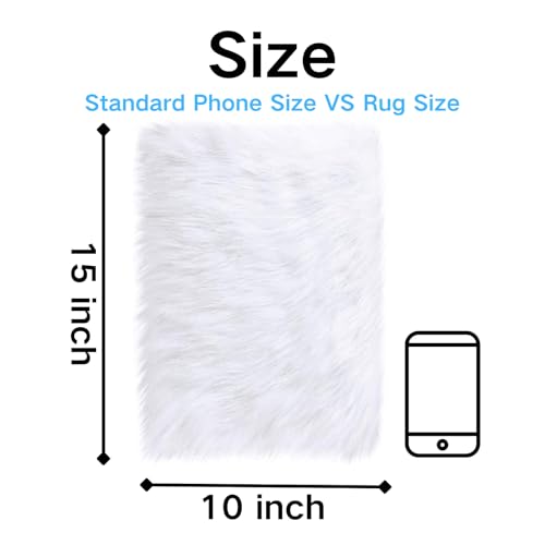 Rectangle 10 x 15 Inches Small Product Photo Background & Luxury Photo Props,Area Rugs Fluffy Carpet Mini Small Size,Great for Nail Art, Home Decor,Tabletop Photography, Jewelry (White) - color: White