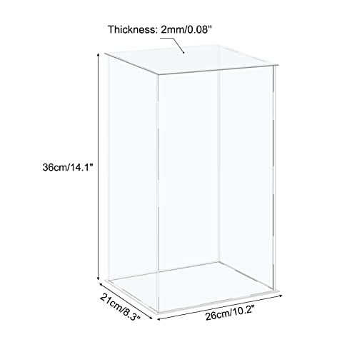 MECCANIXITY Acrylic Display Case Plastic Box Cube Storage Box Clear Assemble Showcase 10.2x8.3x14.1 Inch for Collectibles - size: 10.2x8.3x14.1 Inch