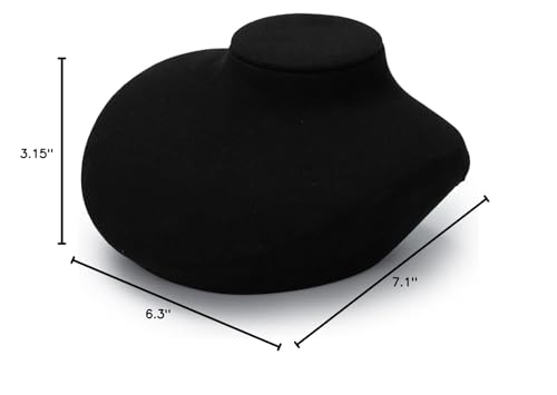 Microfiber Jewelry Bust Display Necklace Pendant Microfiber Jewelry Necklace Display Stand for Showcase(Black) - color: Black