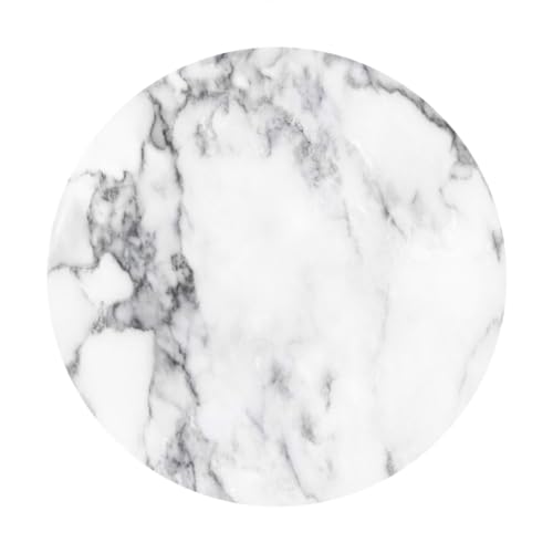 AOFOTO 7.5x7.5ft Round White Marble Backdrop Covers Nature Stone Texture Polyester Printed Circle Photography Background Wedding Baby Shower Newborn Birthday Party Balloon Arch Decor Photo Booth Props - size: 7.5x7.5ft